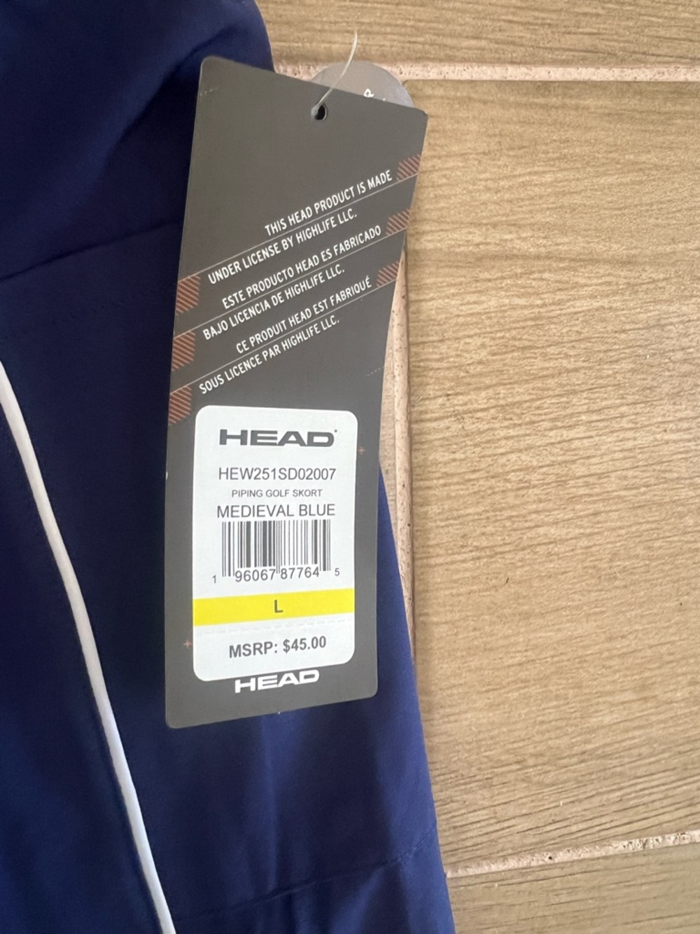 HEAD Blue Athletic Skort with White Piping - Picture 3 of 6